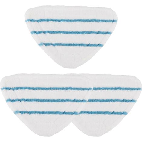 Lot de 3 lingettes de rechange pour balai vapeur, triangulaires, lavables, en microfibre, pour le nettoyage des sols et de la vapeur. (1/5)