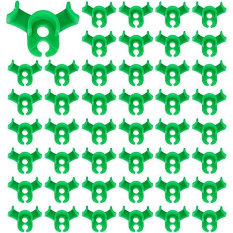 150 Pflanzenclips, Werkzeug zum Biegen von Blumenranken, Niederdruckantrieb, 90°-Stängelstütze, Grün (1/4)