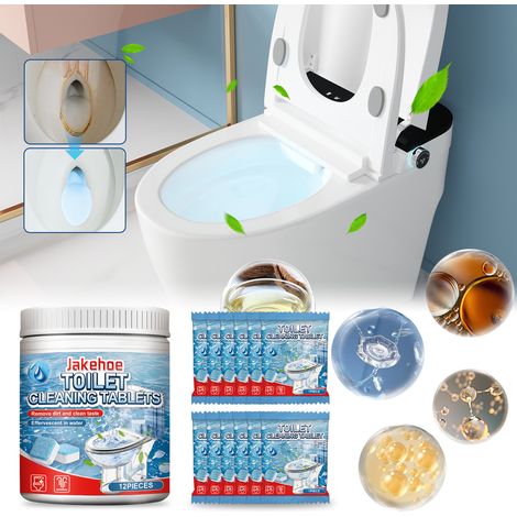 Toilet cleaner tablets, odor remover, stain remover, urine stain remover, effervescent toilet tablets -- 12 pieces -- BIEMMEDUE (1/5)