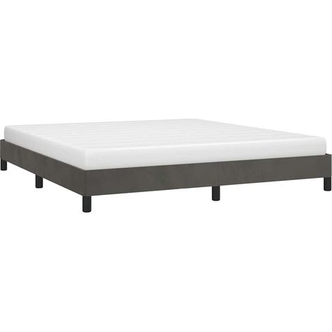 Giroletto senza Materasso Grigio Scuro 160x200 cm Velluto vidaXL (1/5)