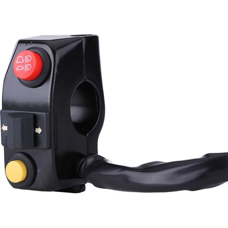 Interrupteurs pour guidon moto - Noir, avec klaxon, clignotants, contrôle phares (1/5)