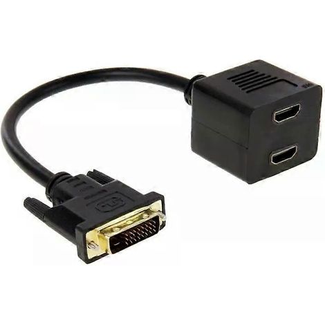Câble répartiteur DVI vers HDMI - 29,5 cm, 24+1 broches mâles vers 2 broches femelles (1/5)