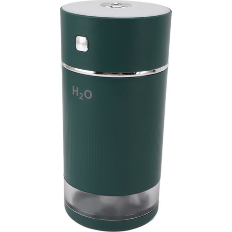 Humidificateur d'aromathérapie à ultrasons 2 en 1, mini humidificateur portable USB 240 ml, petit humidificateur à brume fraîche avec veilleuse colorée pour la maison et la voiture (vert). (1/5)