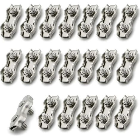 Lot de 20 Câbles en Acier Inoxydable - Cordes Métalliques Polyvalentes pour Fixation, Rangement et Sécurisation des Charges (1/4)