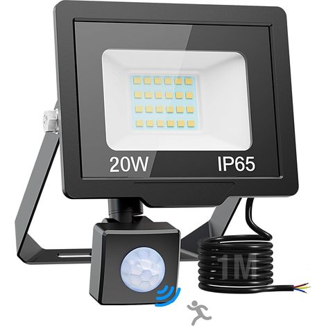 Nipify Projecteur LED Extérieur 20W Avec Détecteur de décoratif, 20W - 2000LM - 6500K, blanc froid (1/5)