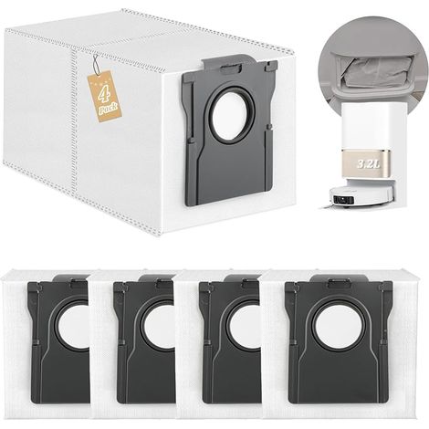 FOREHILL 4 Pièces Sacs à Poussière pour Dreame X40 Ultra Complete/X40 Master/X50 Ultra/L50 Pro Ultra/ L10s Pro Ultra Heat /L40 Ultra/X30 Ultra/X40 Ultra Aspirateur Accessoires(3L) (1/5)