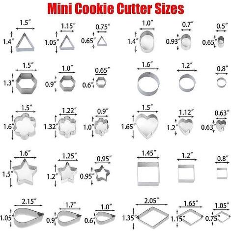 30 emporte-pièces, petits moules pour pâte à modeler, mini emporte-pièces en acier inoxydable pour la pâtisserie maison (1/4)
