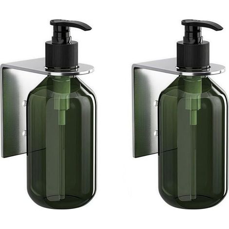 Bardusch - Set aus 2 Mehrzweck-Wandseifenspendern, 300 ml Fassungsvermögen, mit Handpumpe für verschiedene flüssige Produkte (silber) (1/5)