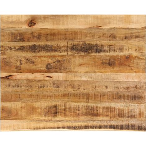 Tischplatte 90x80x2,5 cm Baumkante Massivholz Raues Mangoholz