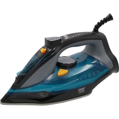 Ferro da stiro a vapore portatile con piastra in ceramica, grigio-blu