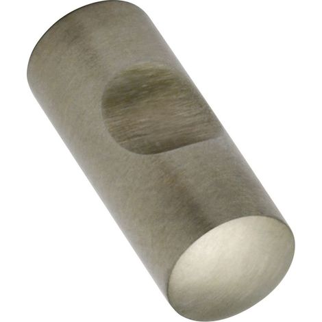 Bouton de meuble rond avec poignée creuse aplati Ø 10 mm Profondeur 24 mm Acier inoxydable brossé Argenté