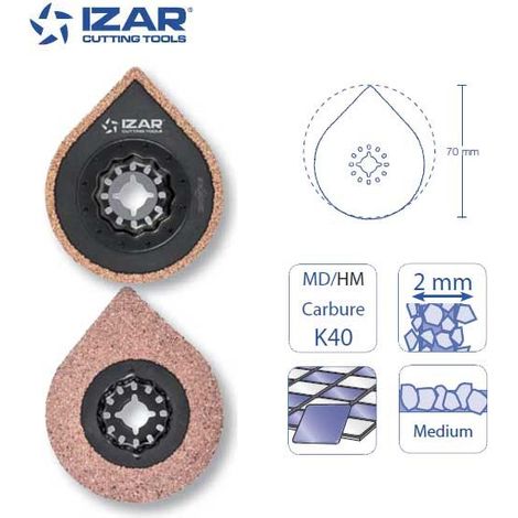 lame et plateau de ponçage concrétion carbure MD/HM Starlock Izar 70 mm