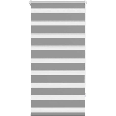 Maison Exclusive - Tenda a rullo zebra 60,9x120 cm Tessuto Larghezza 56,7 cm grigio