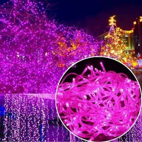 Nazalus-Vente chaude-30M 300 LED Guirlande Lumineuse Carnaval Mariage Extérieur Jardin Intérieur Éclairage(rose) (1/5)