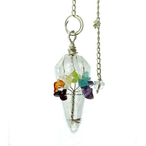 Pendule Magique - Sept Chakras - Quartz de Roche- Vendu par 1 (1/4)