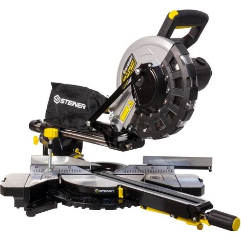 Steiner – Scie à onglet radiale 2000W – Capacité de coupe 340 mm – Guidage laser pour précision – Châssis en fonte d’aluminium (1/5)