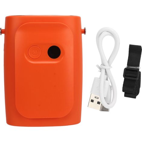 Ortviai Ventilateur de Ceinture Portable Rechargeable 10000 mAh avec Écran LED – Orange (1/5)