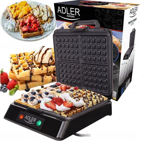 Waffeleisen für 4 knusprige Waffeln, hohe Leistung 1500 W, AD3036