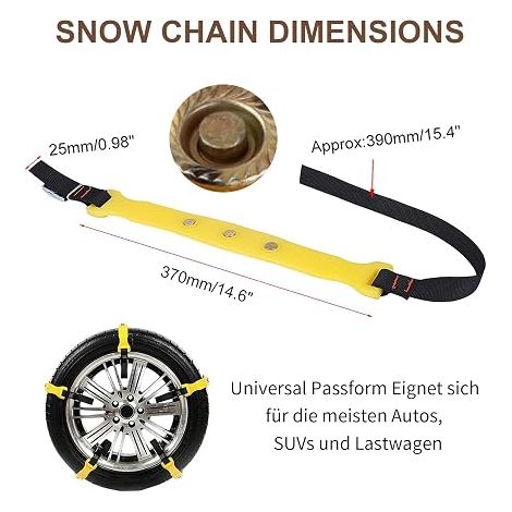 Chaînes à neige Track Grabber 185-225mm Universel Clou En Alliage Rigide Réglable Tpu Anti Dérapant Ceinture De Pneu (1/3)