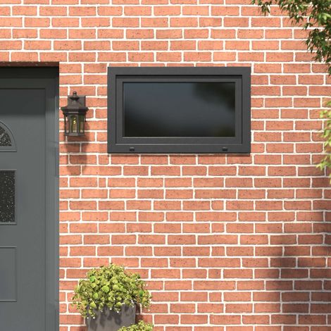 vidaXL Fenêtre de sous-sol RISOR 100 x 70 cm PVC et verre Anthracite (1/5)