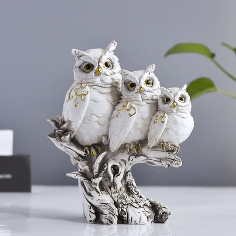 Figurines de Hibou,Décoration de Hibou, Petits Articles de décoration, décoration de Sculpture pour la Maison, Le Bureau, la Table. Cadeaux pour Les Amateurs de Hibou. (1/5)