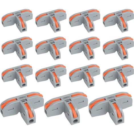 Lot de 20 connecteur electrique en T à 3 ports pour câbles de 0,5 à 4 mm², domino electrique avec pince ampèremétrique 32 A 250 V, connecteur pour usage domestique, atelier et industriel (1/5)