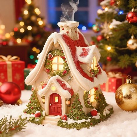 Maisons de Noël encensoirs, encensoir de Noël, décoration de Noël maisons encensoir, support de bougie d’encens encensoir Noël pour résine Micro-paysage décoration de bureau (1/5)