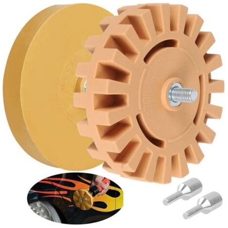 Set di 2 dischi in gomma per la rimozione di decalcomanie, pellicole e adesivi dalla carrozzeria dell'auto (100 mm + 88 mm)