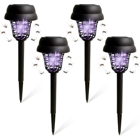 (4pcs)Moustique Solaire, Lampe Anti - Moustique Extérieure, Anti-Moustique UV à 360°, Destructeur de Mouches Non Toxique,Lampe Anti (1/4)