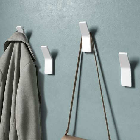 Mai & Mai Porte Manteaux Mural en Alliage de Zinc pour Salle de Bain Cuisine Chambre Entrée Accroche Serviette 4 Crochet Patère Murale Anti-chute Blanc 24×9×75 MM Stalo-13 (1/5)