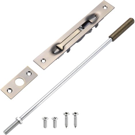 1 Pack Verrou Encastré À Tige Allongée, 12 Inch Verrou Encastré En Acier Inoxydable Pour Porte, Serrure De Sécurité Dissimulée Pour Double French Doors, Composite, Wood Doors, (1/5)