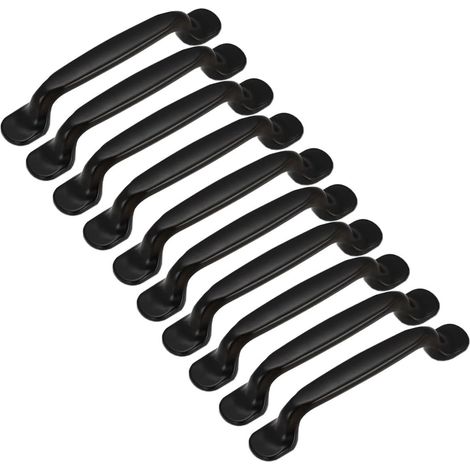 Poignées de meuble aluminium 10 pièces, entraxe 96 mm, poignées de porte d'armoire de cuisine avec vis, tiroir et placard, poignée de tirage pour meubles de chambre, finition argentée (1/5)