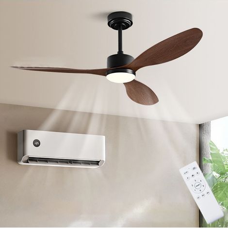 Ventilateur de plafond de 106 cm avec lumière et télécommande, moteur CC silencieux, 6 vitesses, 3 températures de couleur, minuterie (1/5)
