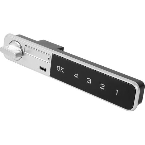 Mini-cadenas électronique intelligent à code, clavier tactile en alliage de zinc et pêne rond, pour armoire, casier ou classeur. (1/5)