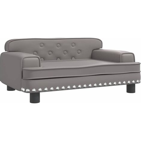 Lit pour chien panier canapé confortable 70 x 45 x 30 cm similicuir gris