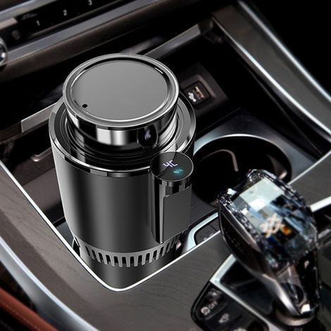 Tragbarer Isolierbecher mit CNC-Display, Isolierbecher, Schnellkühl- und Heizbecher, multifunktionaler Mini-Kühlschrank fürs Auto mit Schnellgefrierfunktion, Becher mit konstanter Temperatur für geküh (1/5)