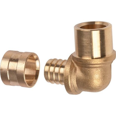 Codo PER de deslizamiento con adaptador de cobre/PER Ø16 - cu16