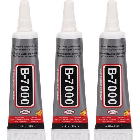 3 pièces Colle B-7000 Transparente 15ml avec Aiguille pour Réparation Bijoux DIY (1/5)