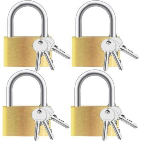 Cadenas Laiton Étanche 4 Petits Cadenas de Sécurité, Pour Valises, Casiers et Sacoches de Voyage (1/5)