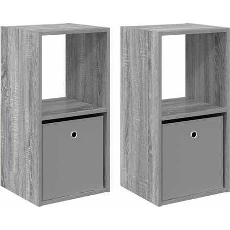 Set di 2 Comodino Armadio da Notte Mobiletto da notte Grigio Sonoma 35 x 32 x 68,5 cm (1/5)