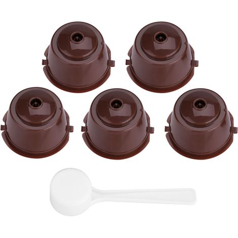 wiederverwendbare Kaffeefilter aus lebensmittelechtem Edelstahl 304, nachfüllbare Kapseln, braun (1/5)