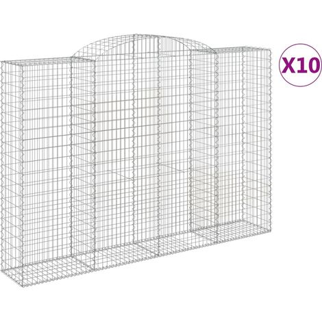 Maison Exclusive - Paniers à gabions arqués 10 pcs 300x50x200/220 cm Fer galvanisé