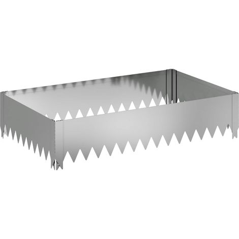 Raseneinfassung 100 x 60 x 20 cm Stahl Silber vidaXL