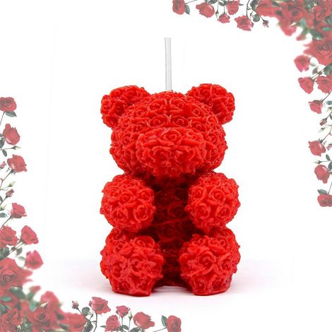 Duftkerze Bär mit Rosenform, romantisches Geschenk für Valentinstag