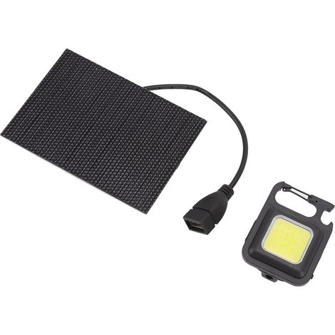 Lampe solaire LED monocristalline 5W IP68 étanche, rechargeable par USB, idéale pour le camping en plein air (1/5)