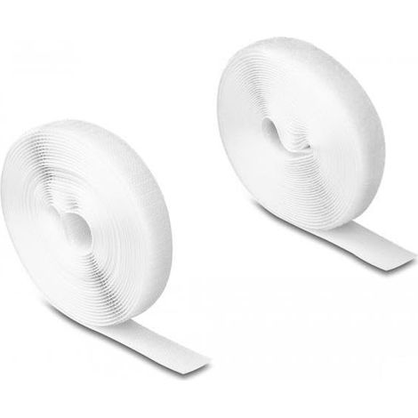 DELOCK RUBAN À CROCHET ET BOUCLE HAUTE RÉSISTANCE LA 5 M X 20 MM BLANC MARQUE 20919