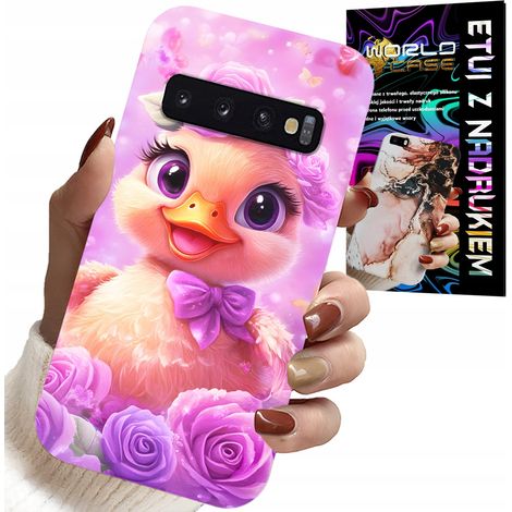 Custodia per Samsung Galaxy S10 - simpatica paperella su sfondo rosa (1/5)
