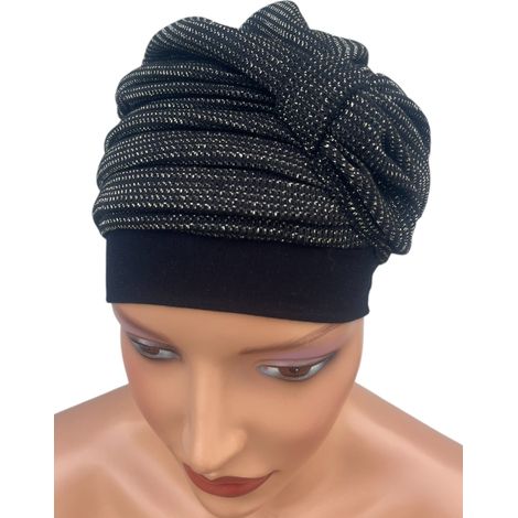 Turbante de mujer Ela 496, gorro de punto cálido, suave, drapeado. (1/5)
