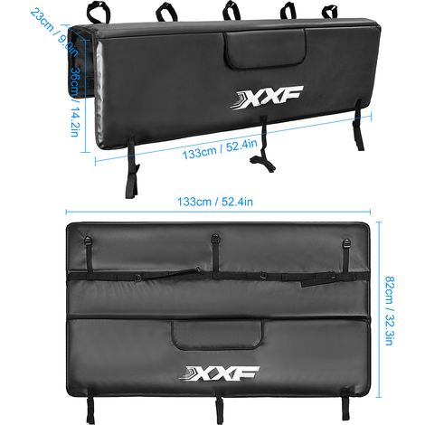 Coussinet protection couvercle hayon, pick-up pour vélo montagne avec 5 sangles fixation cadre camion (1/5)