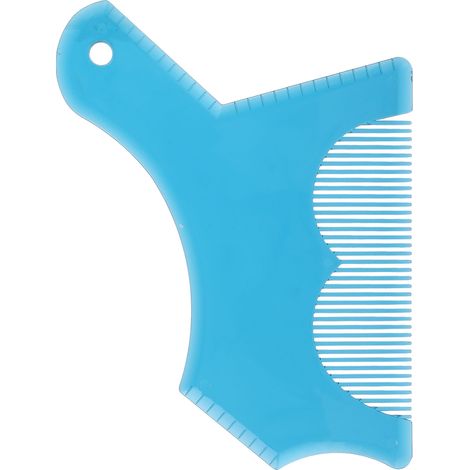 Outil de mise en forme de la barbe en plastique, gabarit de mise en forme de la ligne des cheveux de la barbe, peigne de précision pour la taille de la barbe pour hommes, bleu transparent (1/5)